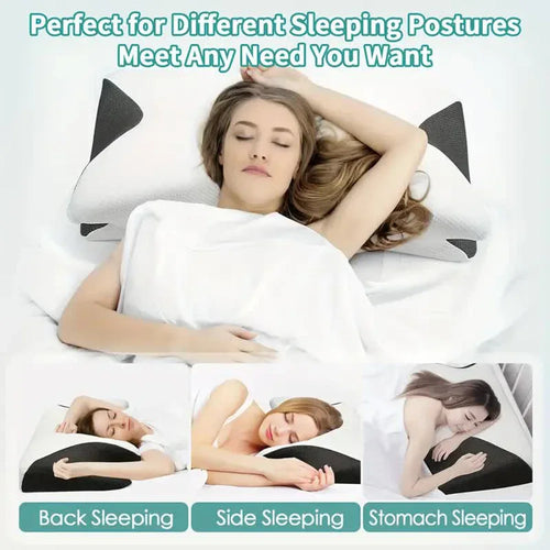 "Butterfly Memory Foam Neck Pillow – Cervical Support & Comfort"